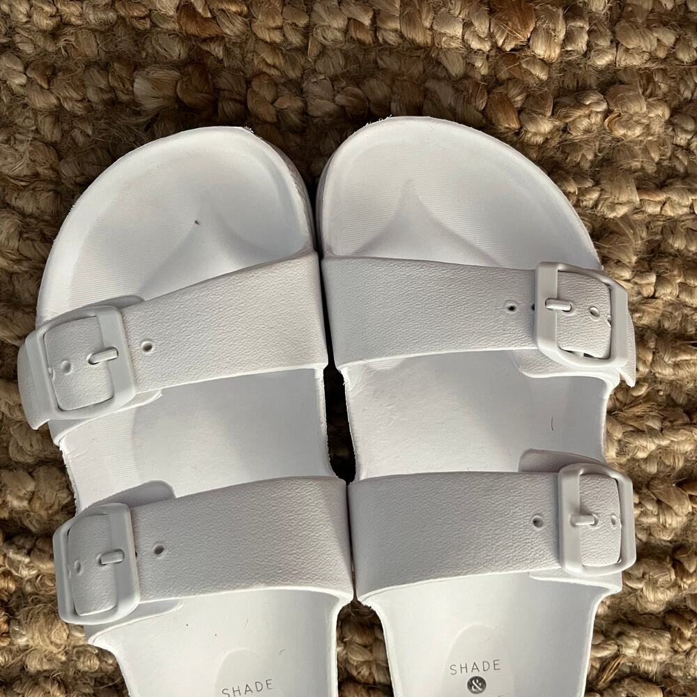 Shade & Shore Neida EVA Two Band Footbed Slide Sandals Bundle Black White 7 - Picture 10 of 15